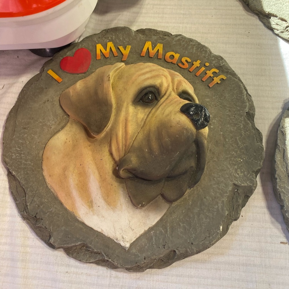 I Love My Mastiff Wall Plaque or  Steppingstone New Not Inbox
